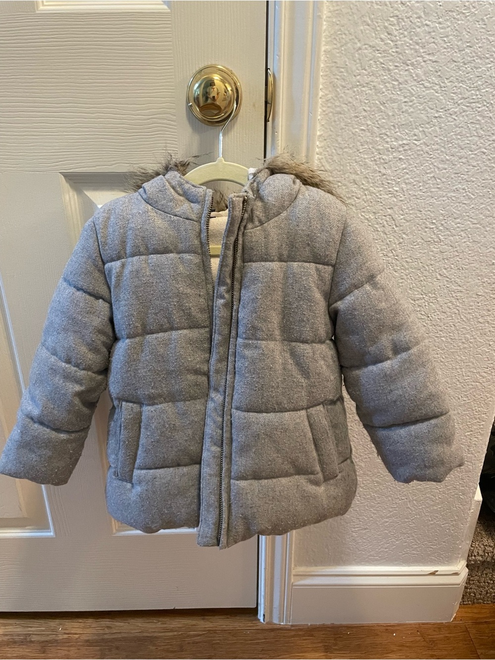GAP kids fleece lined coat with Faux Fur Hood
